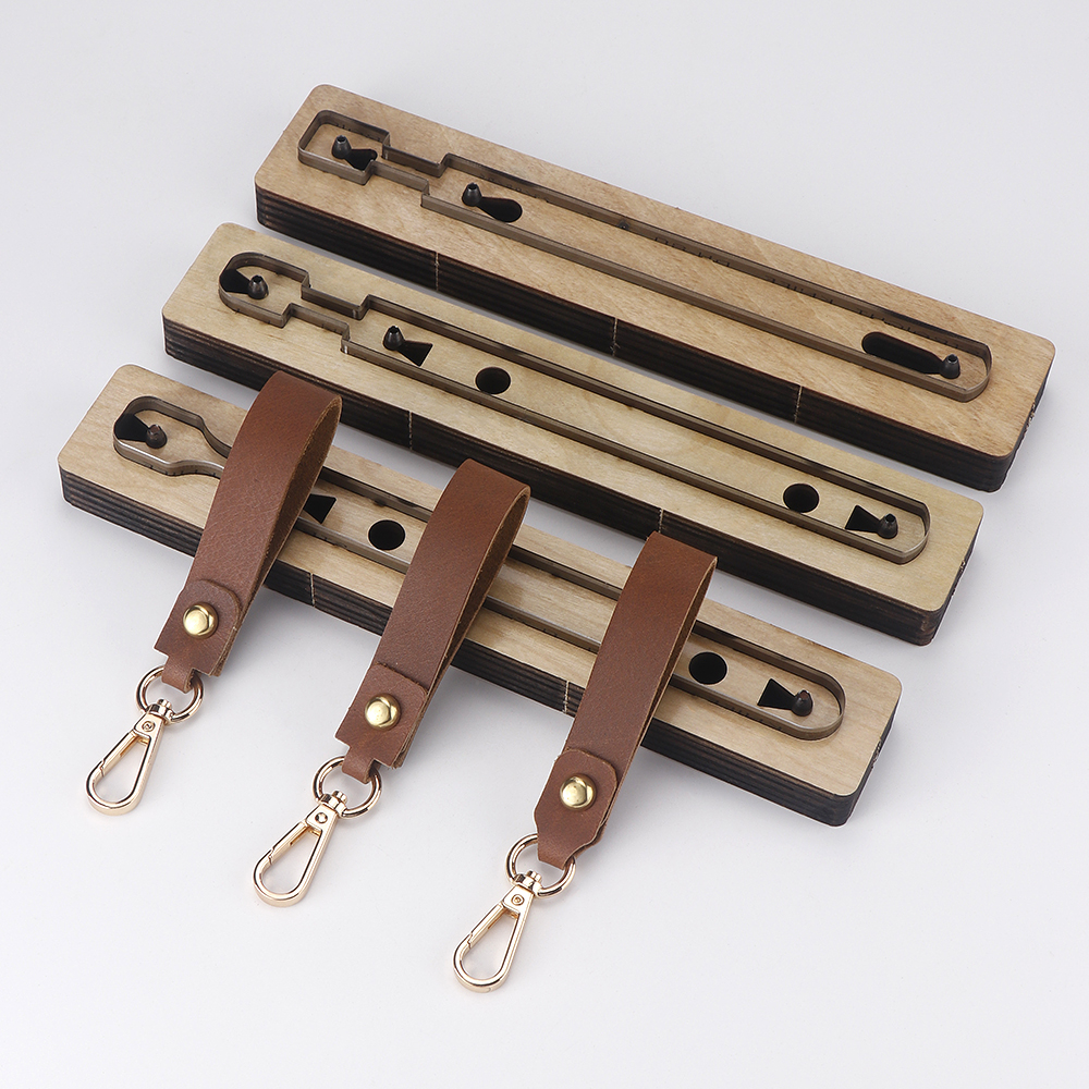 Leatherwork Templates - Wooden Punching Die Key Chain Stencil