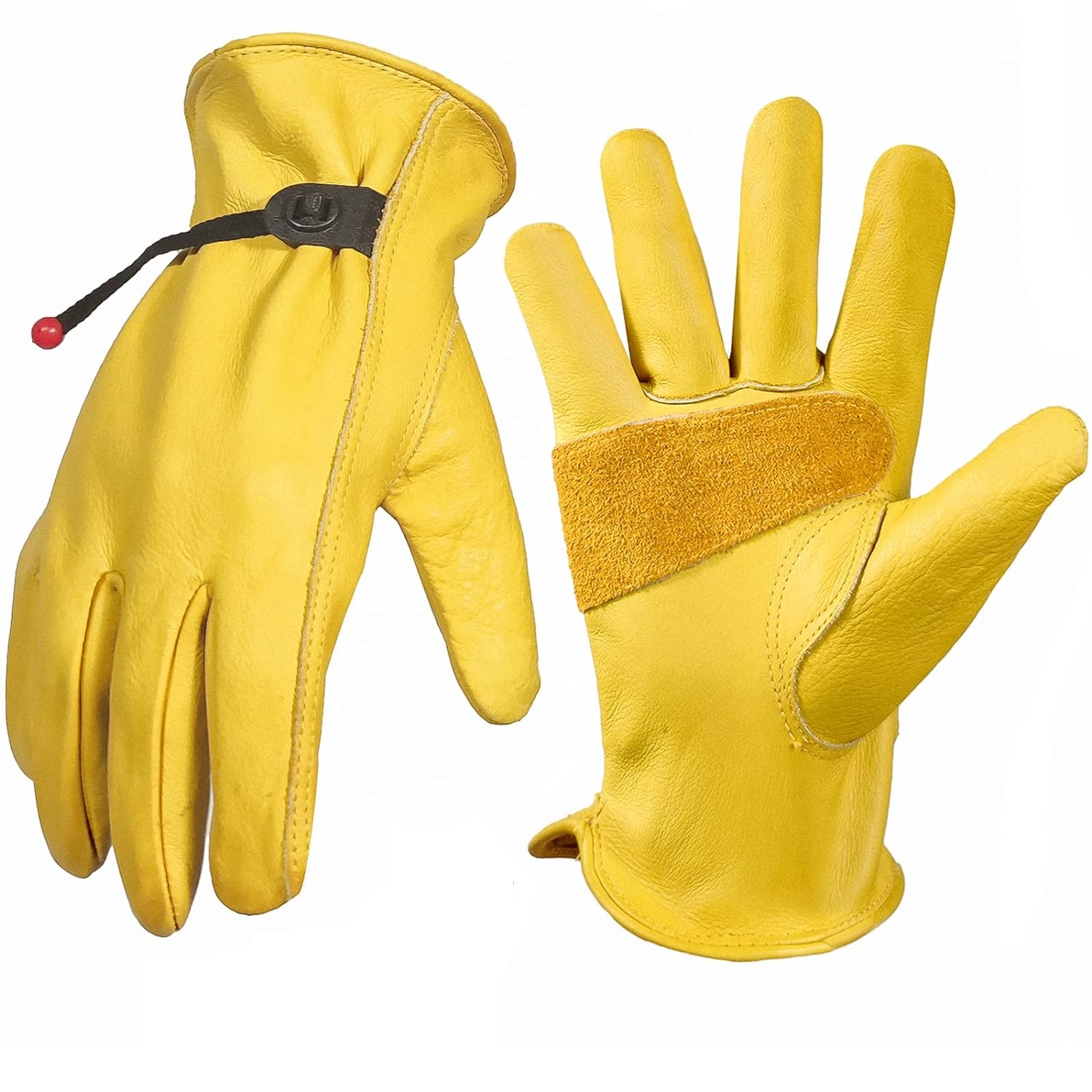 Leatherwork Repairs - Yellow Cowhide Leather Gardening Gloves for