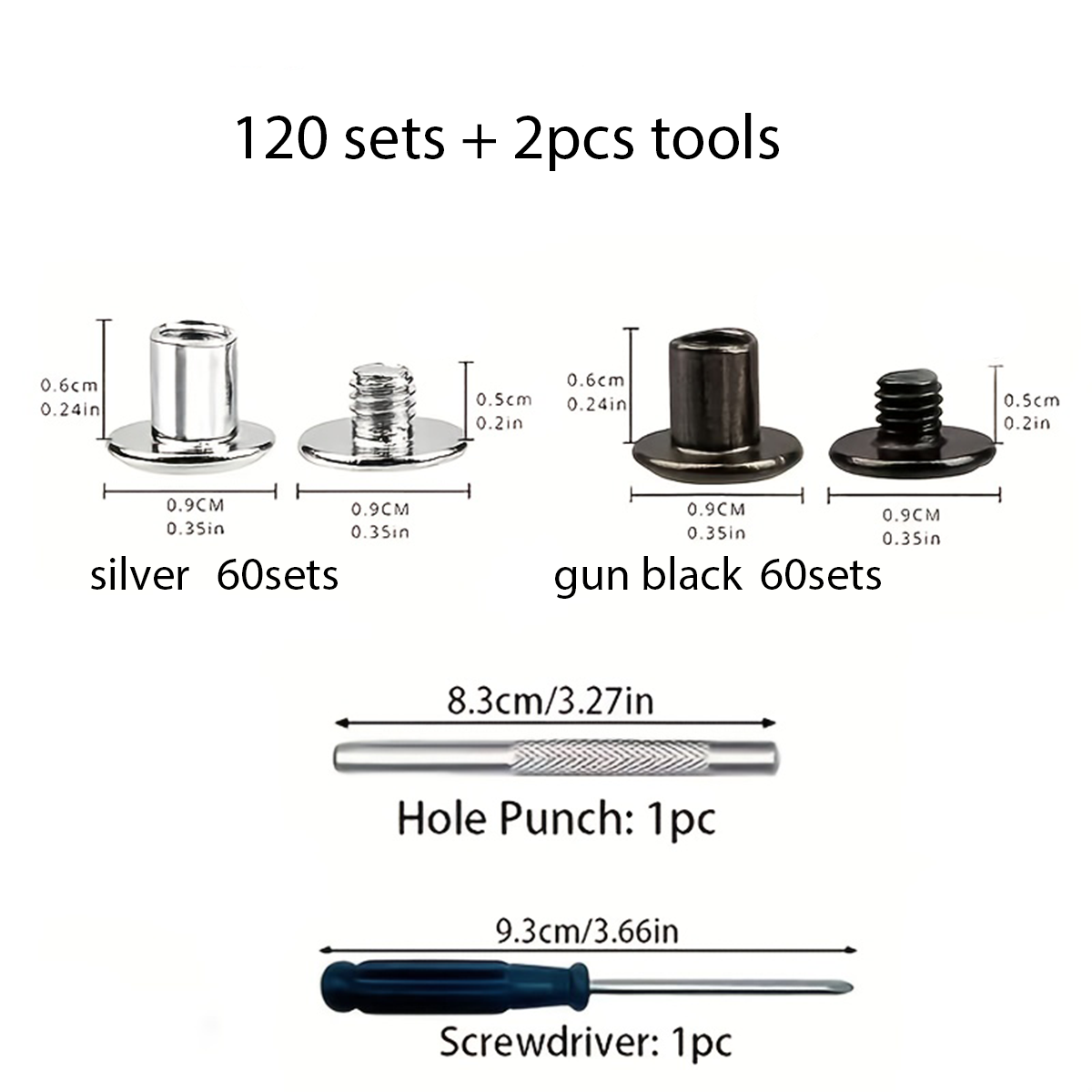 120 Sets Metal Rivets Kit, Lea – Leatherwork Repairs recenzja i cena