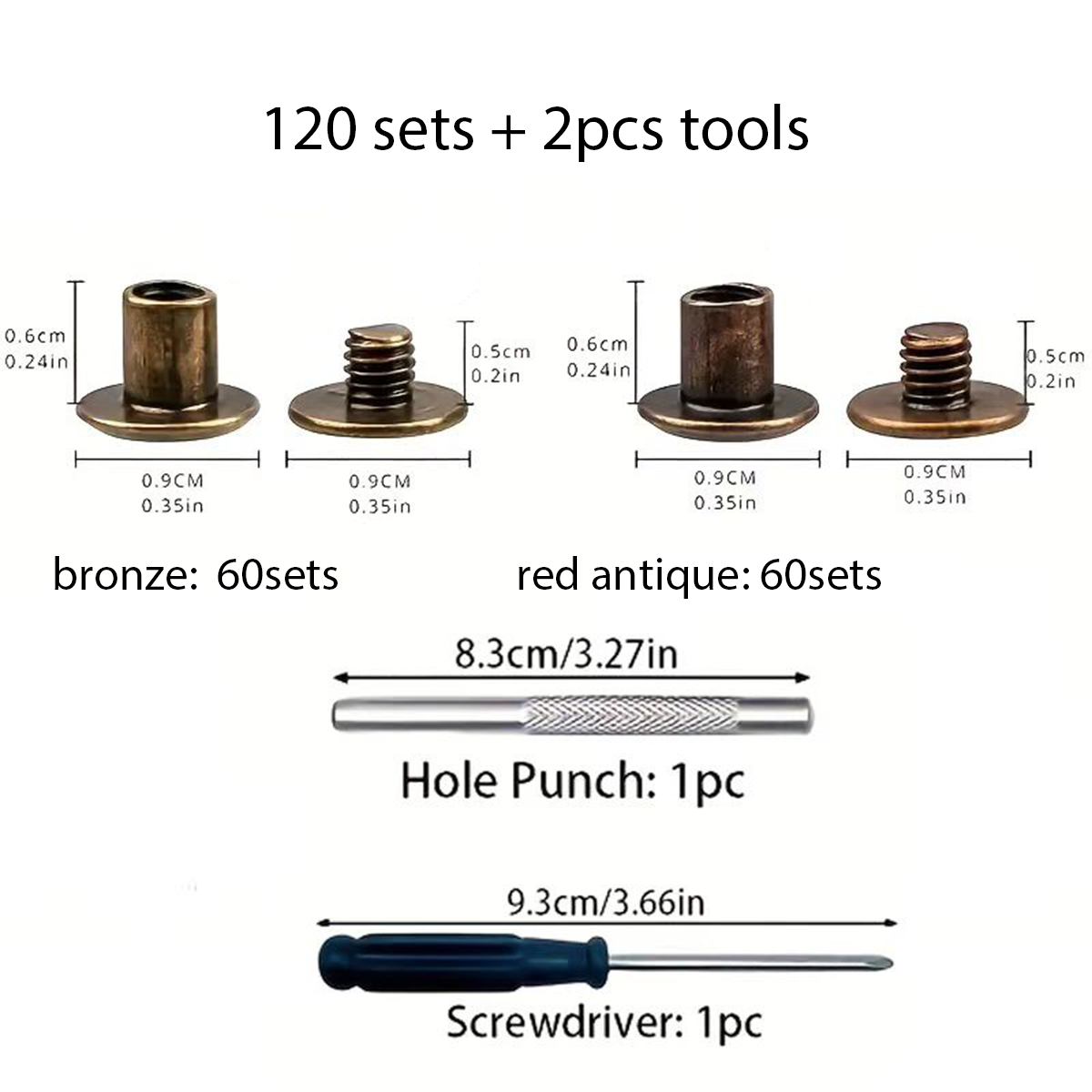 120 Sets Metal Rivets Kit, Lea – Leatherwork Repairs recenzja i cena